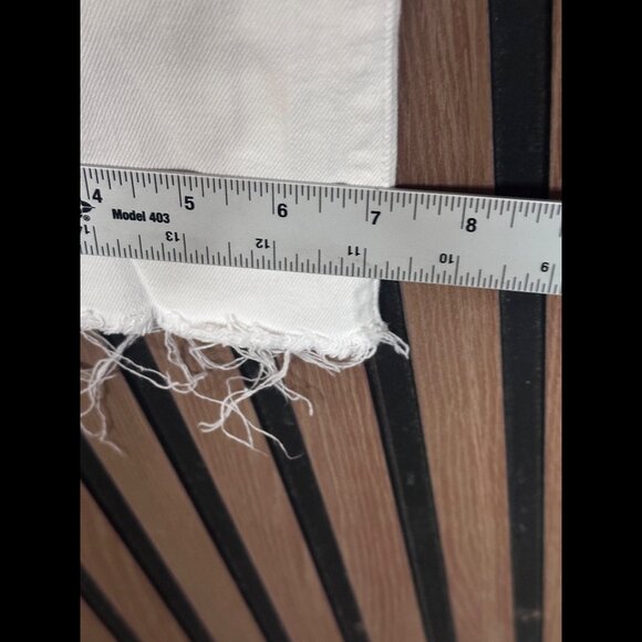 Frame Jeans 30 Womens White Le High Straight Denim Frayed Belted - Picture 6 of 9